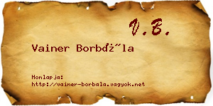 Vainer Borbála névjegykártya